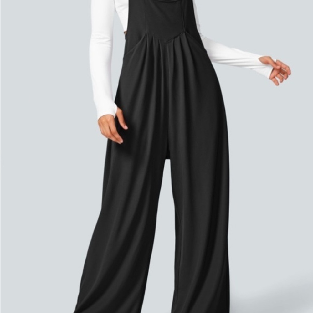 HALARA Black Wide-Leg Jumpsuit